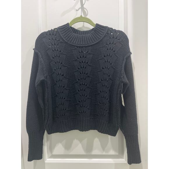 NWT Free People Bell Song Knit Pullover Sweater in Black Sz XS - Picture 2 of 10